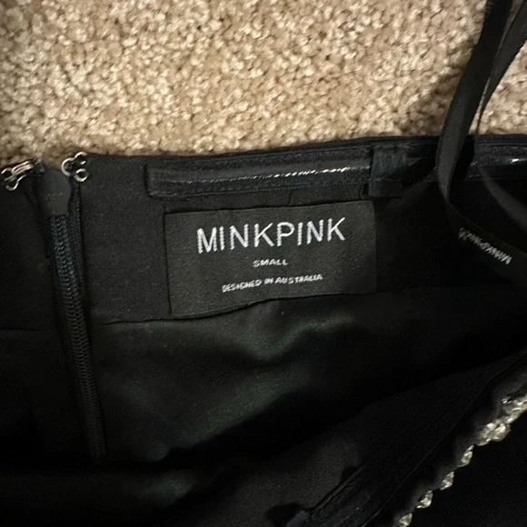 MINKPINK Black Mini Dress with Beaded Neckline - Picture 3 of 3
